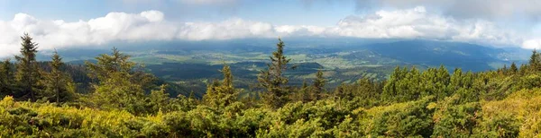 Vista Babia Gora Bab Hora Para Eslováquia Polônia Eslováquia Fronteira — Fotografia de Stock