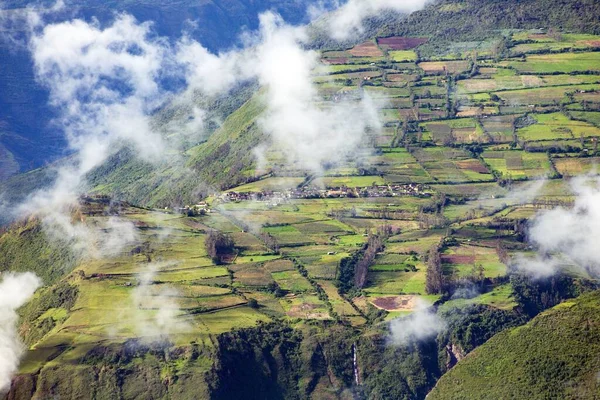 Village Terraced Field Peru View Choquequirao Trekking Trail Cuzco Area — Stock Photo, Image