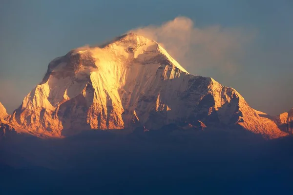 Vista Panorâmica Manhã Monte Dhaulagiri Ponto Vista Poon Hill Nepal — Fotografia de Stock