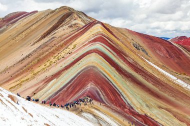 Gökkuşağı dağları veya Vinicunca Montana de Siete Colores, Peru, Peru 'daki Cuzco bölgesi, Peru And Dağları 