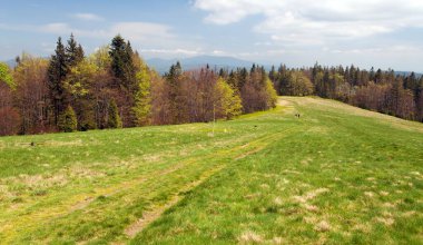 Beskid dağlarından görünüm - Polonya ve Slovakya sınırı, Karpat dağları
