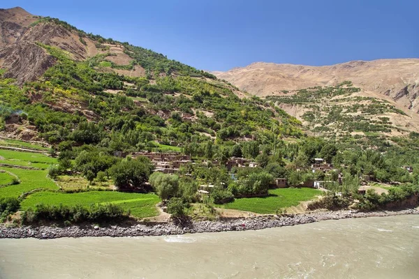 Река Пандж Горы Памир Пандж Является Верхней Частью Реки Амударья — стоковое фото