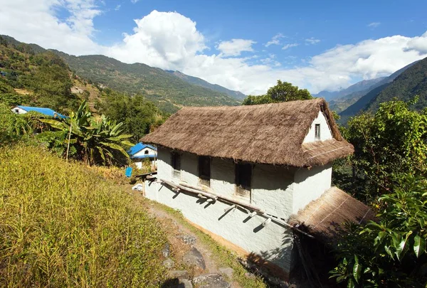 尼泊尔 Solukhumbu Khumbu山谷 尼泊尔喜马拉雅山 漂亮的住宅建筑 — 图库照片