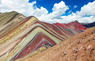 Gökkuşağı dağları veya Vinicunca Montana de Siete Colores, Peru, Peru 'daki Cuzco bölgesi, Peru And Dağları 