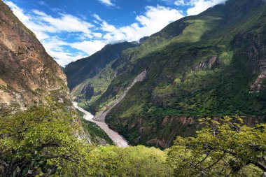 Rio Apurimac, Apurimac is upper part of the longist  and the largest Amazon river, view from Choquequirao trekking trail, Cuzco area, Peruvian Andes clipart