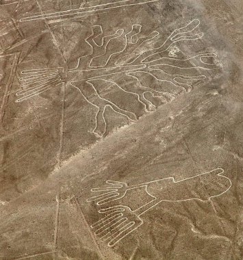Ağaç ve eller geoglifler, Nazca gizemli çizgiler ve geoglifler Peru 'da bir dönüm noktası.