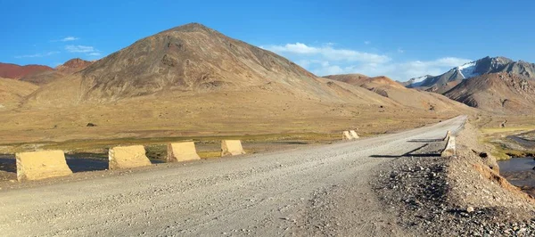 Belo Panorama Paisagístico Área Das Montanhas Pamir Tajiquistão Vale Rio — Fotografia de Stock