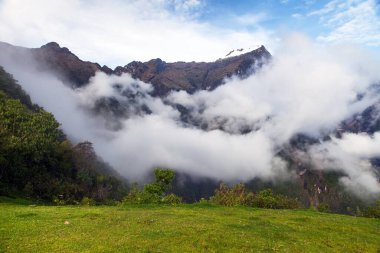 view from Choquequirao trekking trail, Cuzco area, Machu Picchu area, Peruvian Andes clipart