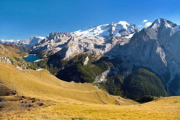 Marmolada Manzarası Alpler Dolomites Dağlarının Yüksek Dağı Talya — Stok fotoğraf
