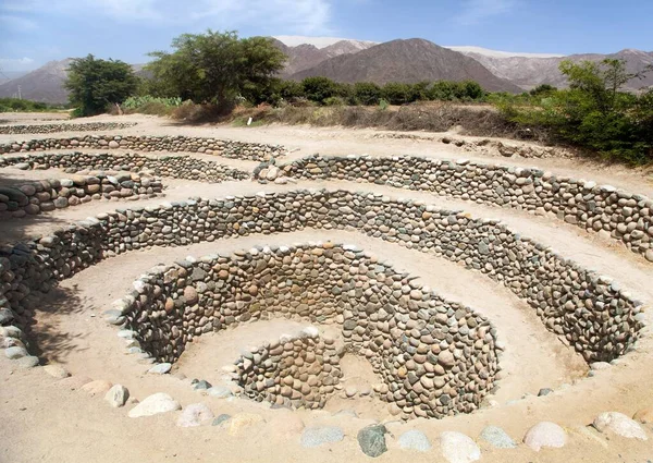 Acueducto Cantalloc Nazca Acueductos Espiral Círculo Pozos Perú Arquitectura Cultura —  Fotos de Stock
