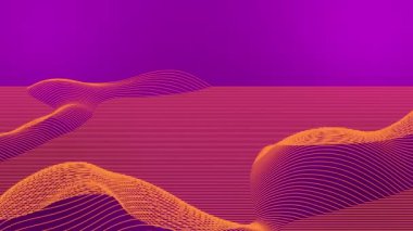 Dijital manzara doğru ilerliyor. 3 boyutlu görüntüleme. Turuncu çizgiler. 4 bin. Dünya 'nın yüzeyini tarıyorum. Döngülü görüntüler.