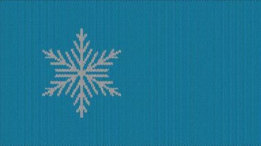 Kar tanesi ile örülmüş dokunun mavi arkaplanı. Döngülü görüntüler. Şenlik, kış, yeni yıl, Noel geçmişi. Mesaj için yer var. 4k.