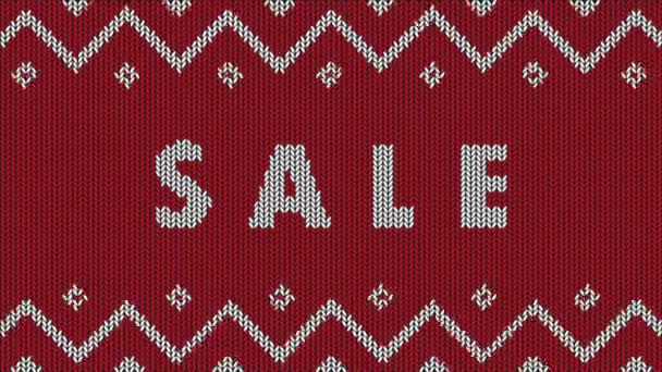 Animated Screensaver Winter Sale New Year Christmas Discounts Background Knitted — Stock Video