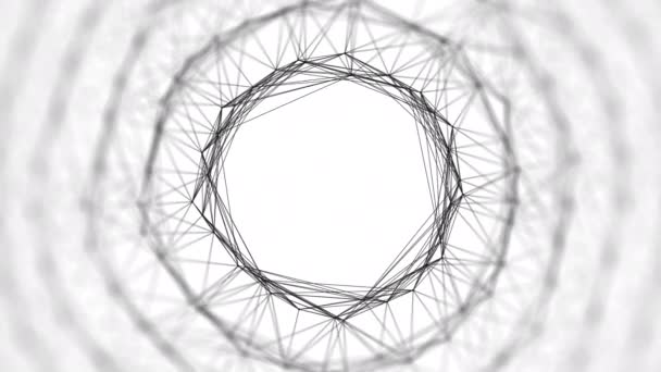 Cadre Animé Polygones Lignes Rotation Centre Écran Abstraction Noir Blanc — Video