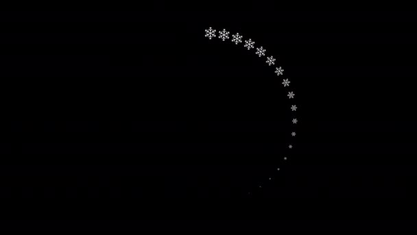 下载接口的圆形元素 由雪花组成 雪花在圆圈中飞舞 阿尔法频道 重新设计元素 — 图库视频影像