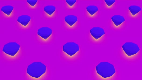 Fondo Abstracto Los Diamantes Giran Brillante Color Azul Naranja Púrpura — Vídeo de stock