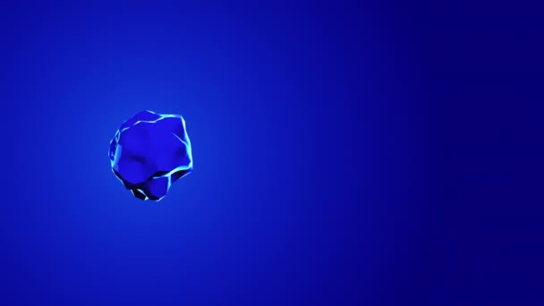 Kék Hátterű Kék Golyó Deformálódott Absztrakt Képernyővédő Harmadik Szabály Kristályt — Stock videók
