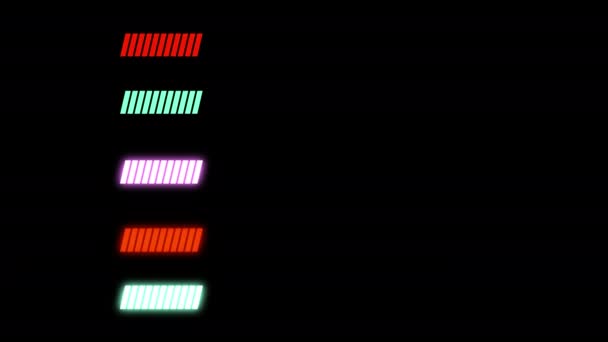 進行状況をダウンロードしてダウンロードしてください アルファチャンネルインクリメントラインインターフェイス要素のセット 照明ストリップ 紫フラットスタイル — ストック動画