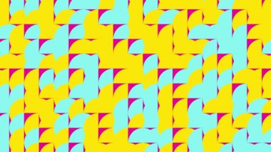 Yarı dairelerin soyut parlak animasyon arkaplanı. Geometrik renk ekran koruyucu. Döngülü görüntüler. 4k.