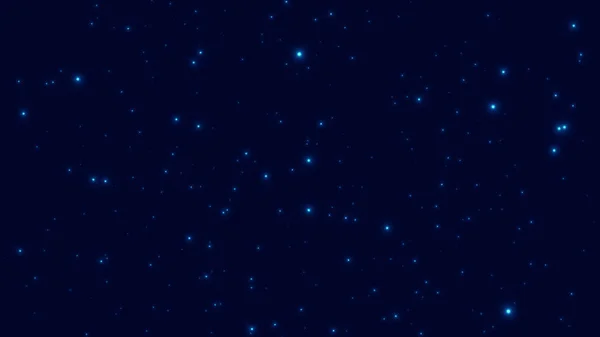 3d απόδοση. Έναστρος ουρανός. Μπλε λαμπερά σωματίδια. Διάστημα με πόντους. Μπλε φόντο. — Φωτογραφία Αρχείου