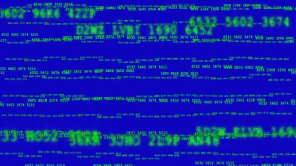 Datorskärm Med Ändrade Nummer Gröna Brev Ett Blått Skrivbord Lösenordsbyte — Stockvideo