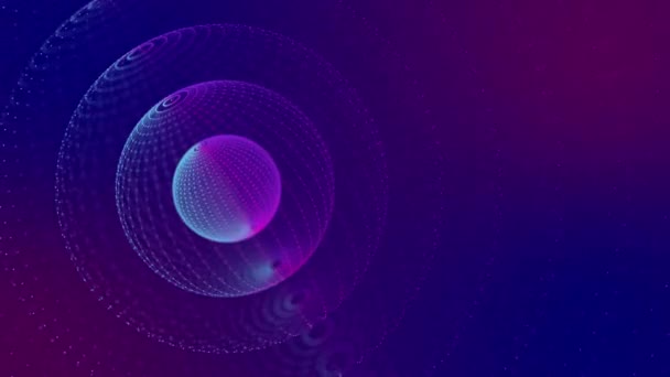 Representación Varias Esferas Pequeñas Grandes Los Vértices Bordes Cambian Color — Vídeos de Stock