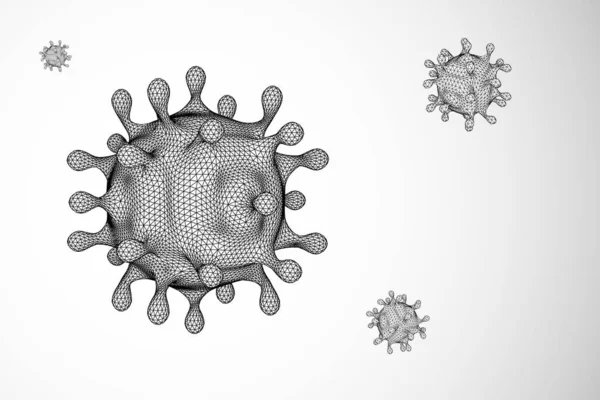 Bacteria Scanned Virus Study Disease Black White Vector Illustration Macroimage — Stock Vector