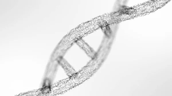 3D插图 3D网格中的人类Dna 丛的效果 遗传性疾病 世世代代和遗传研究 黑白插图 — 图库照片