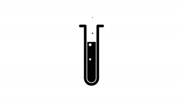 Une Icône Animée Tube Logo Labo Bulles Provenant Réactifs Chimiques — Video
