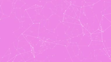 Pembe animasyon soyut pembe arka plan. Pleksus ekran koruyucu. Döngülü bir video kaydı. Hareket tasarımı. 4K.