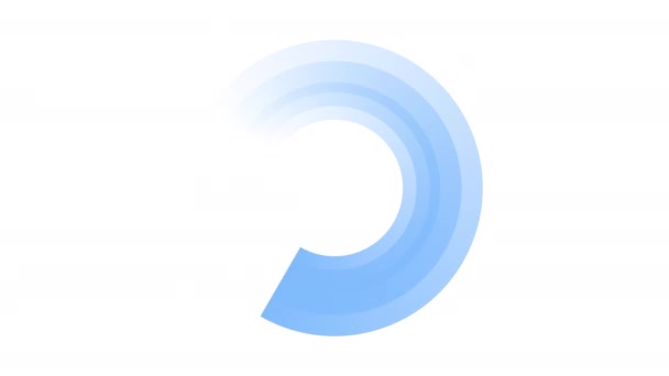 圆形加载图标 加载和等待连接的接口 阿尔法通道 带有阶梯形梯度的蓝色圆形 循环视频动画 — 图库视频影像