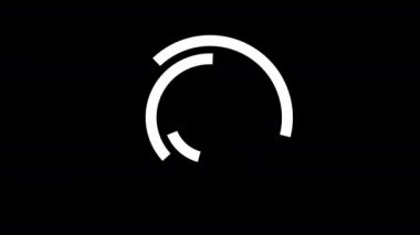 Arayüz yükle. Canlandırılmış bağlantı simgesi. Çemberin içinde çizgiler hareket ediyor. Alfa kanalı. 4K.