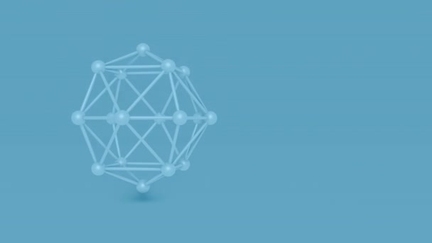 Das Skelett Des Oktaeders Darstellung Einer Geometrischen Form Blauer Abstrakter — Stockvideo