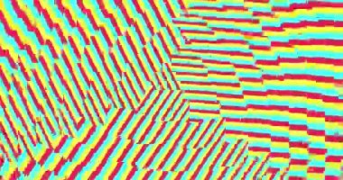 Düz stil olarak soyut çılgın arkaplan. Renk çubukları görünür ve kaybolur. Döngülü 2D animasyon. 4K