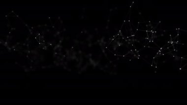 Canlandırılmış soyut geometrik arka plan. Siyah beyaz arka plan. Pleksus ekran koruyucu. Tekno video. Döngülü görüntüler. 4 bin. HD