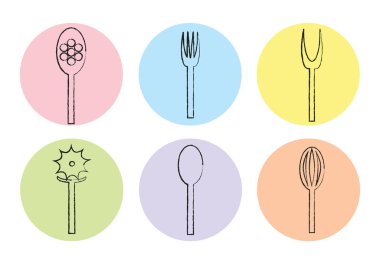 Çok çatal simgesi renkli. Vektör