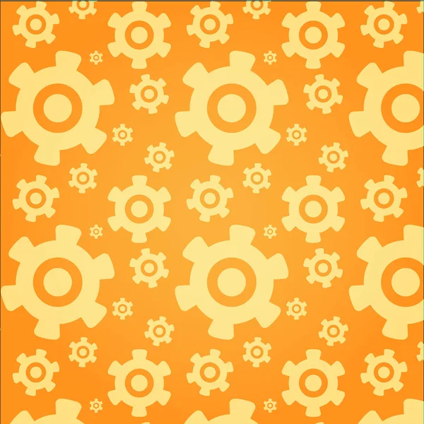 Orange cog wheel backround pattern — Stock Vector