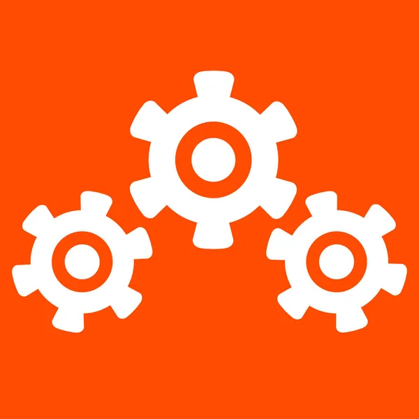 White on orange Cogs And Gears — Stock Vector