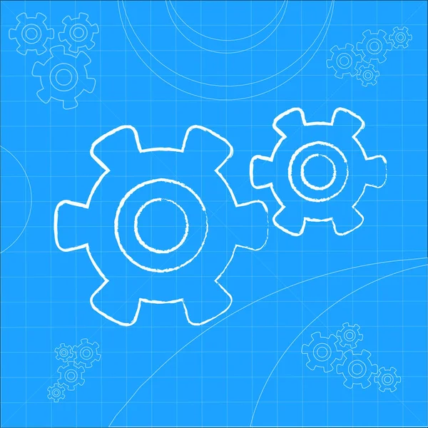 Cogs y engranajes Icono Vector Ilustración — Vector de stock