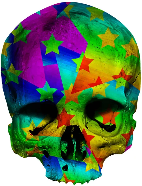 Skull with star pattern — Stock Photo, Image