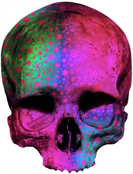 Skull with a radiant star pattern — Stock Photo, Image