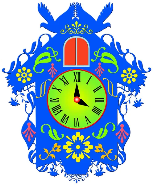 Ilustración Colorida Reloj Cuco — Foto de Stock