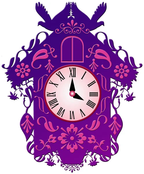 Colorful Illustration Cuckoo Clock — Stock Photo, Image