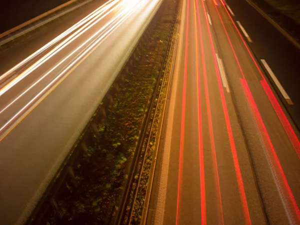 long exposure road traffic night lights spotlight