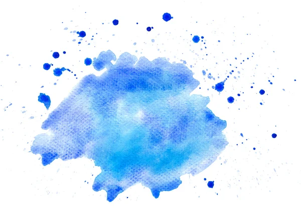 Kék absztrakt víz szín ecset stoke háttér textúra — Stock Fotó