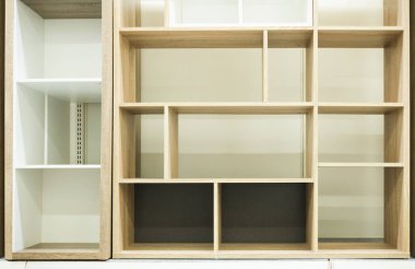 Soyut kareler ve dikdörtgenler yapı. Raflar arka plan nesnelerini tebrik için çeşitli. İç tasarım