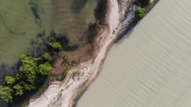 Pak kenarında, havadan görünümü bang Songkhla Tayland gün ışığında kumsalda