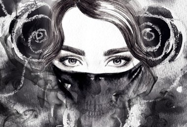 Kadın soyut portre. 