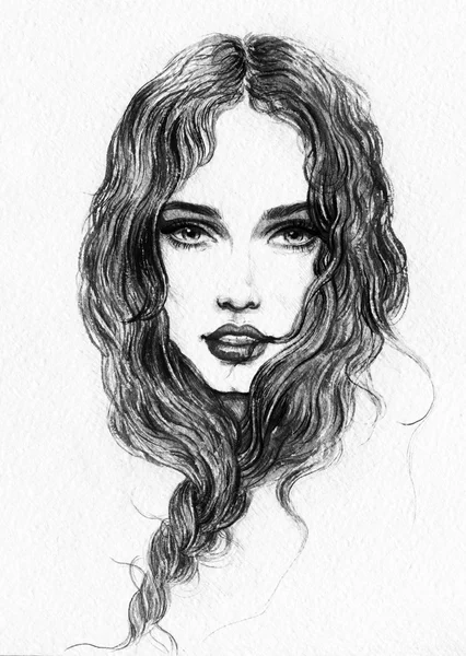 Woman portrait. Fashion illustration. — Stock Photo, Image