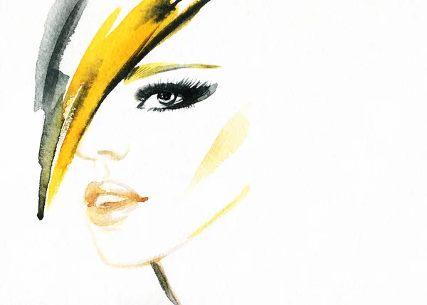 Kvinna porträtt. Fashion illustration. — Stockfoto